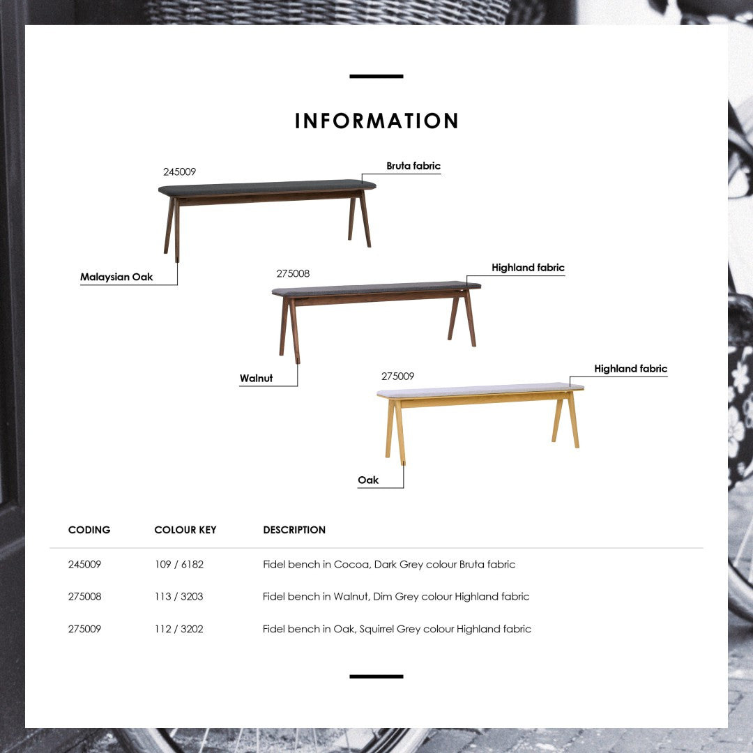 馬來西亞原裝進口實木傢俬 - NC系列 - FIDEL長椅