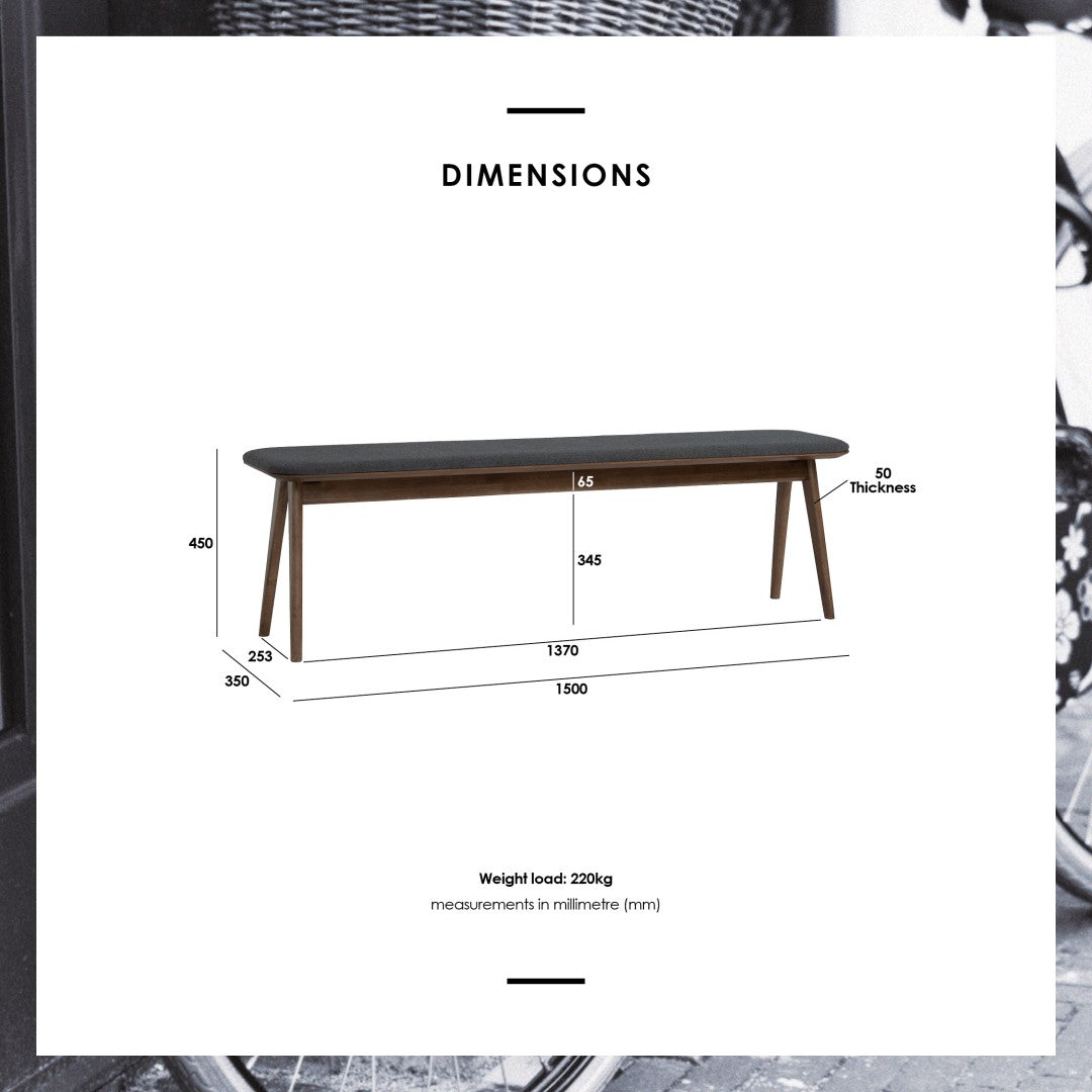 馬來西亞原裝進口實木傢俬 - NC系列 - FIDEL長椅