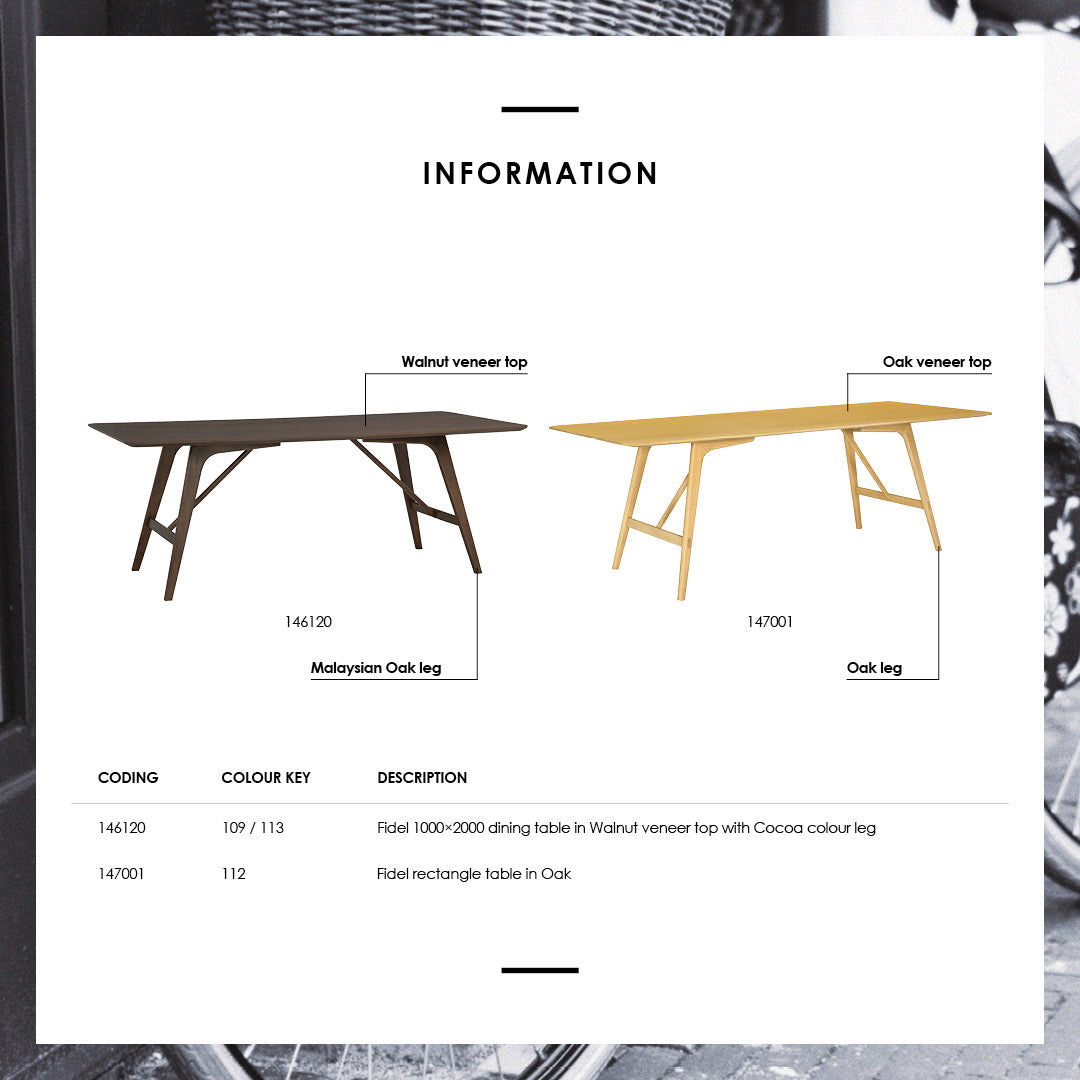 馬來西亞原裝進口實木傢俬 - NC系列 - FIDEL 餐桌