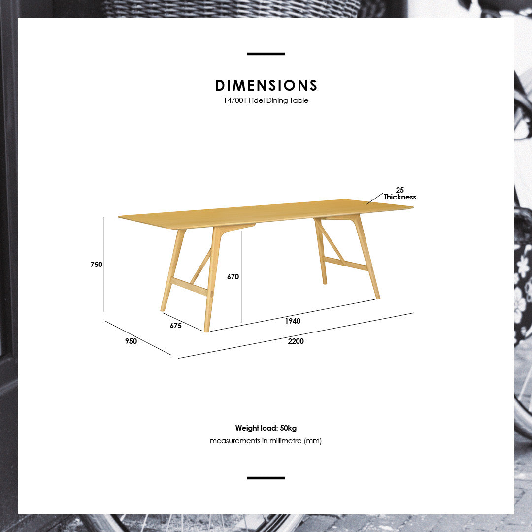 馬來西亞原裝進口實木傢俬 - NC系列 - FIDEL 餐桌