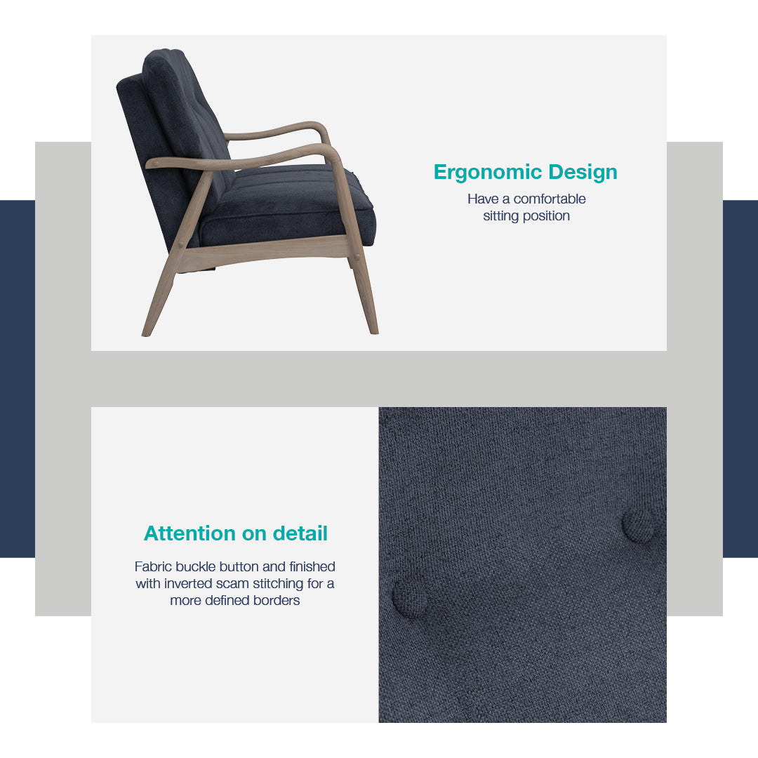 馬來西亞原裝進口實木傢俬 - LU系列 - FIGARO三座位梳化