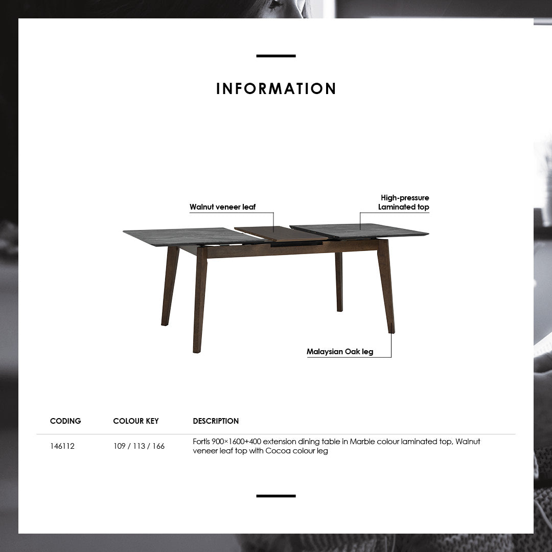 馬來西亞原裝進口實木傢俬 - NC系列 - FORTIS延伸餐桌