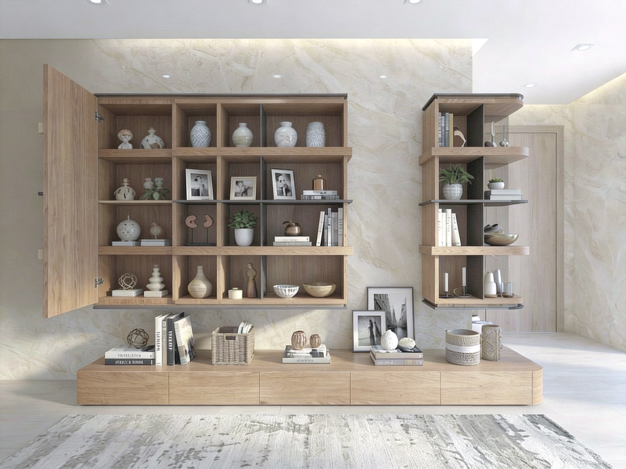 牆身玄關儲物櫃連鞋櫃