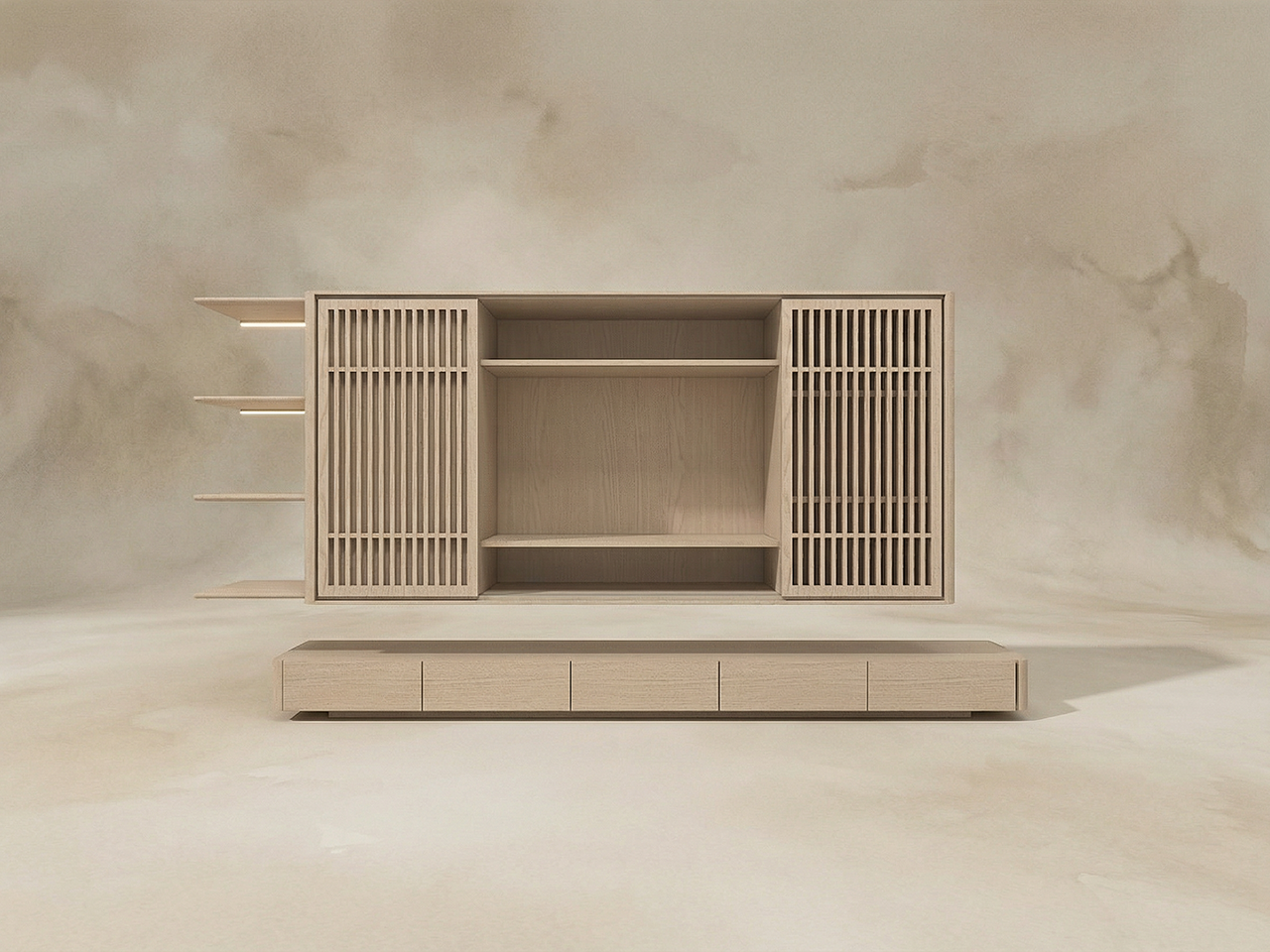 日式隱形電視牆櫃