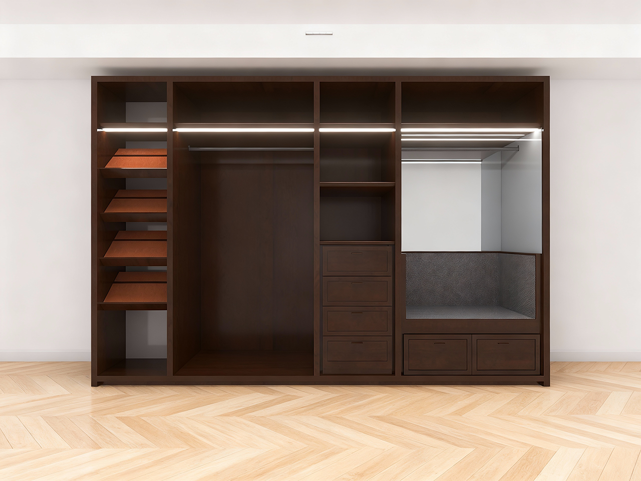 開放式混合小衣帽間