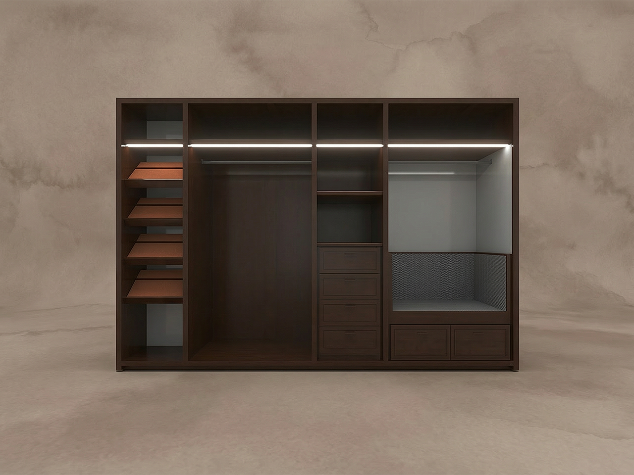 開放式混合小衣帽間