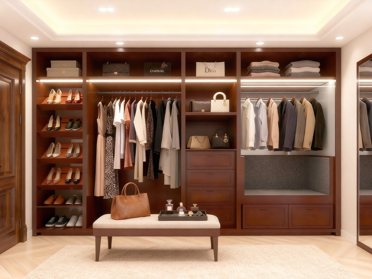 開放式混合小衣帽間