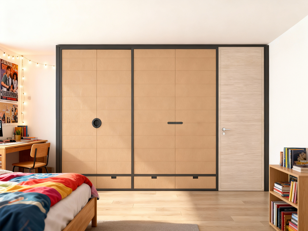 高級雙門皮藝衣櫃