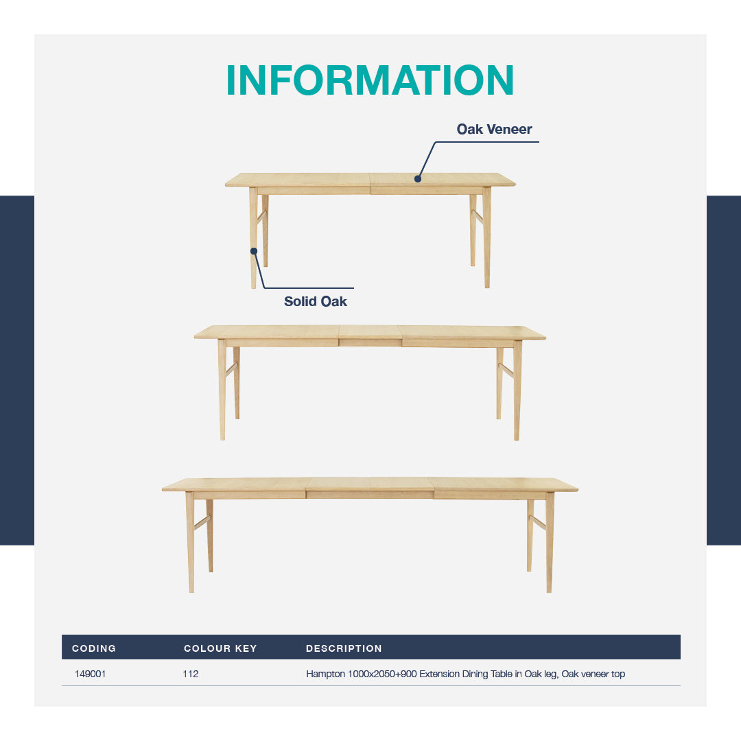 馬來西亞原裝進口實木傢俬 - LU系列 - HAMPTON 延伸餐桌