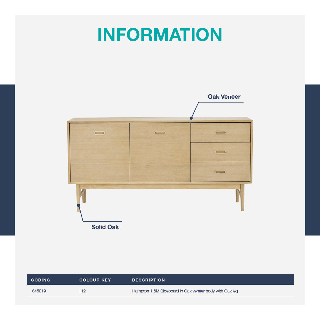 馬來西亞原裝進口實木傢俬 - LU系列 - HAMPTON 1.6米儲物邊櫃