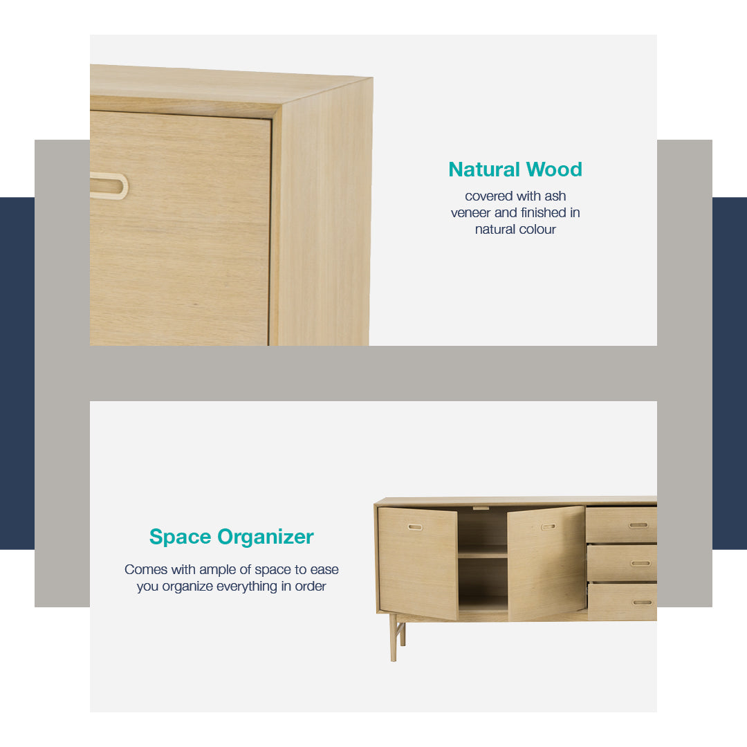 馬來西亞原裝進口實木傢俬 - LU系列 - HAMPTON 1.6米儲物邊櫃