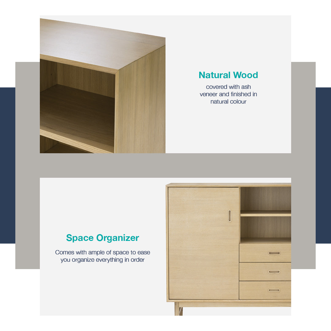 馬來西亞原裝進口實木傢俬 - LU系列 - HAMPTON 1.2米高身儲物邊櫃