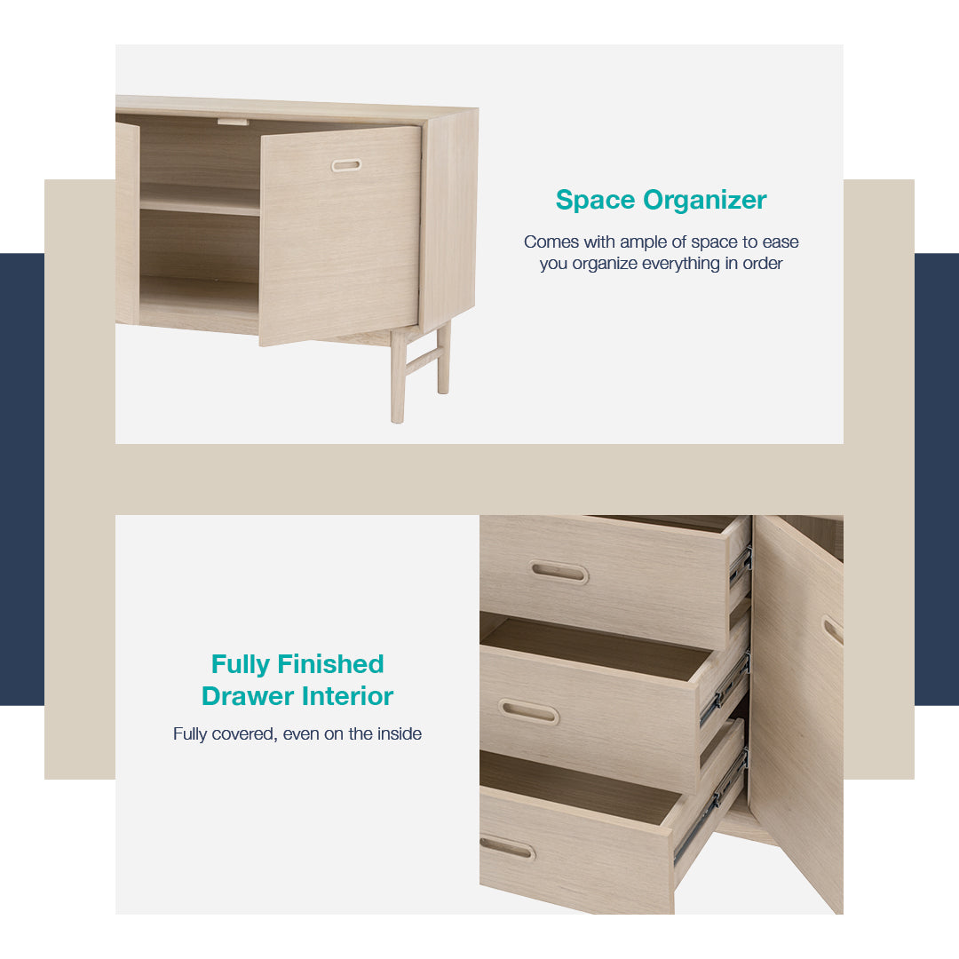 馬來西亞原裝進口實木傢俬 - LU系列 - HAYTON 1.6米儲物邊櫃