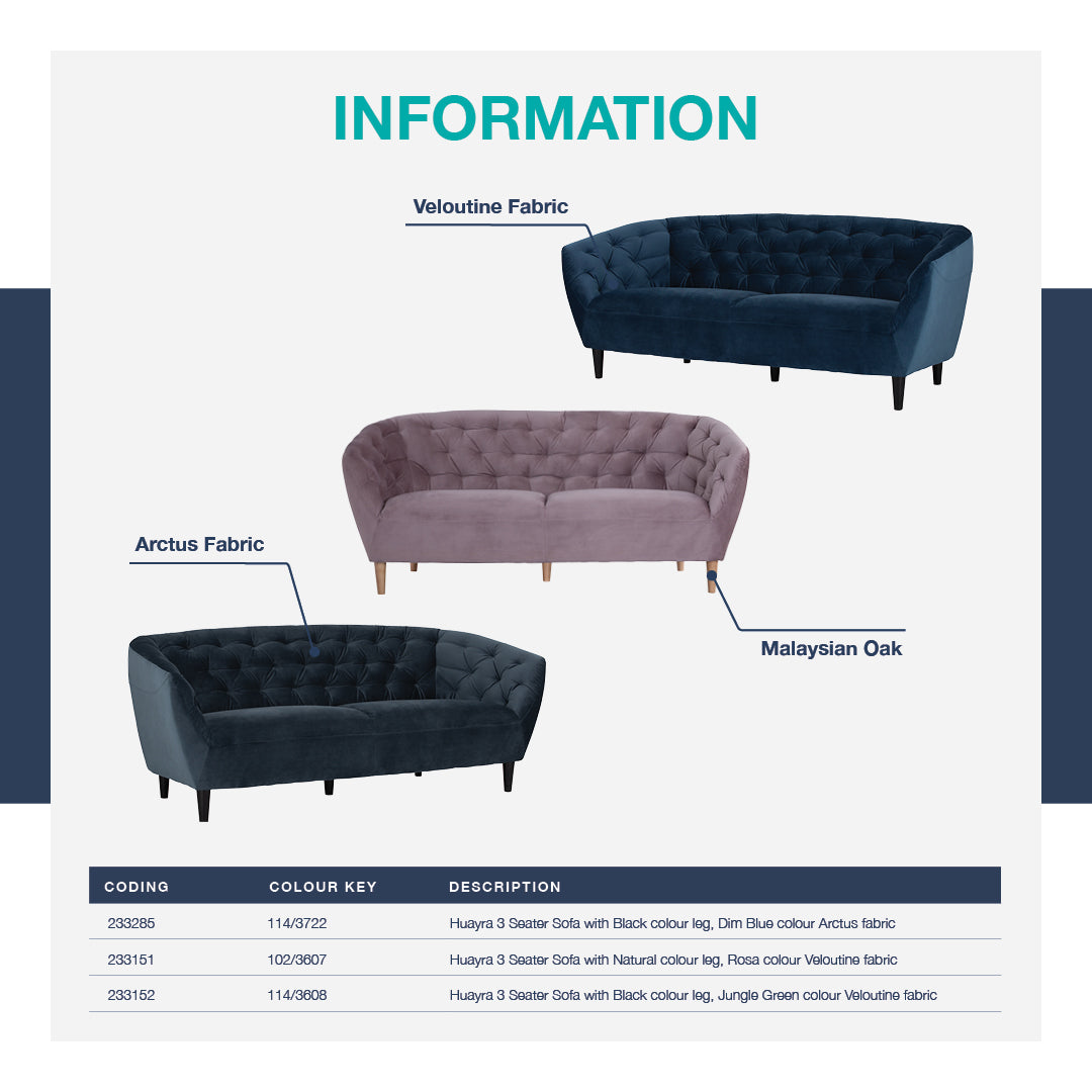 馬來西亞原裝進口實木傢俬 - LU系列 - HUAYRA三座位梳化