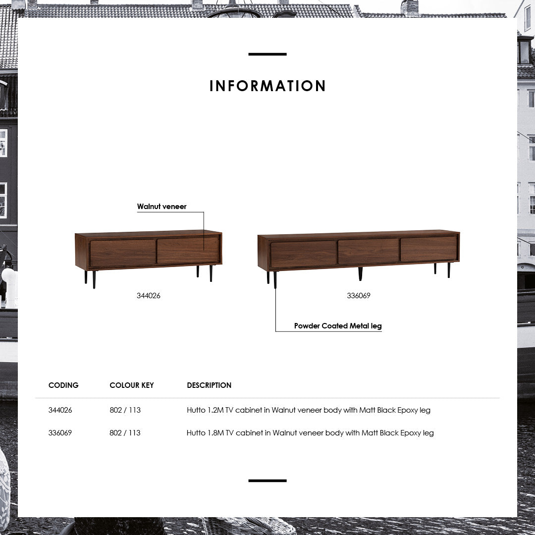 馬來西亞原裝進口實木傢俬 - NC系列 - HUTTO 1.8米電視櫃