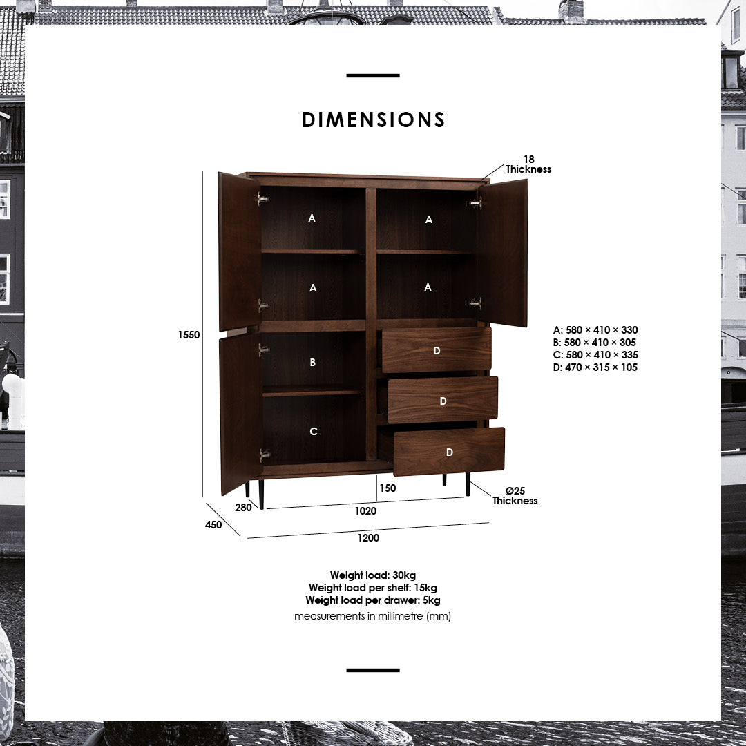 馬來西亞原裝進口實木傢俬 - NC系列 - HUTTO多用途儲物櫃