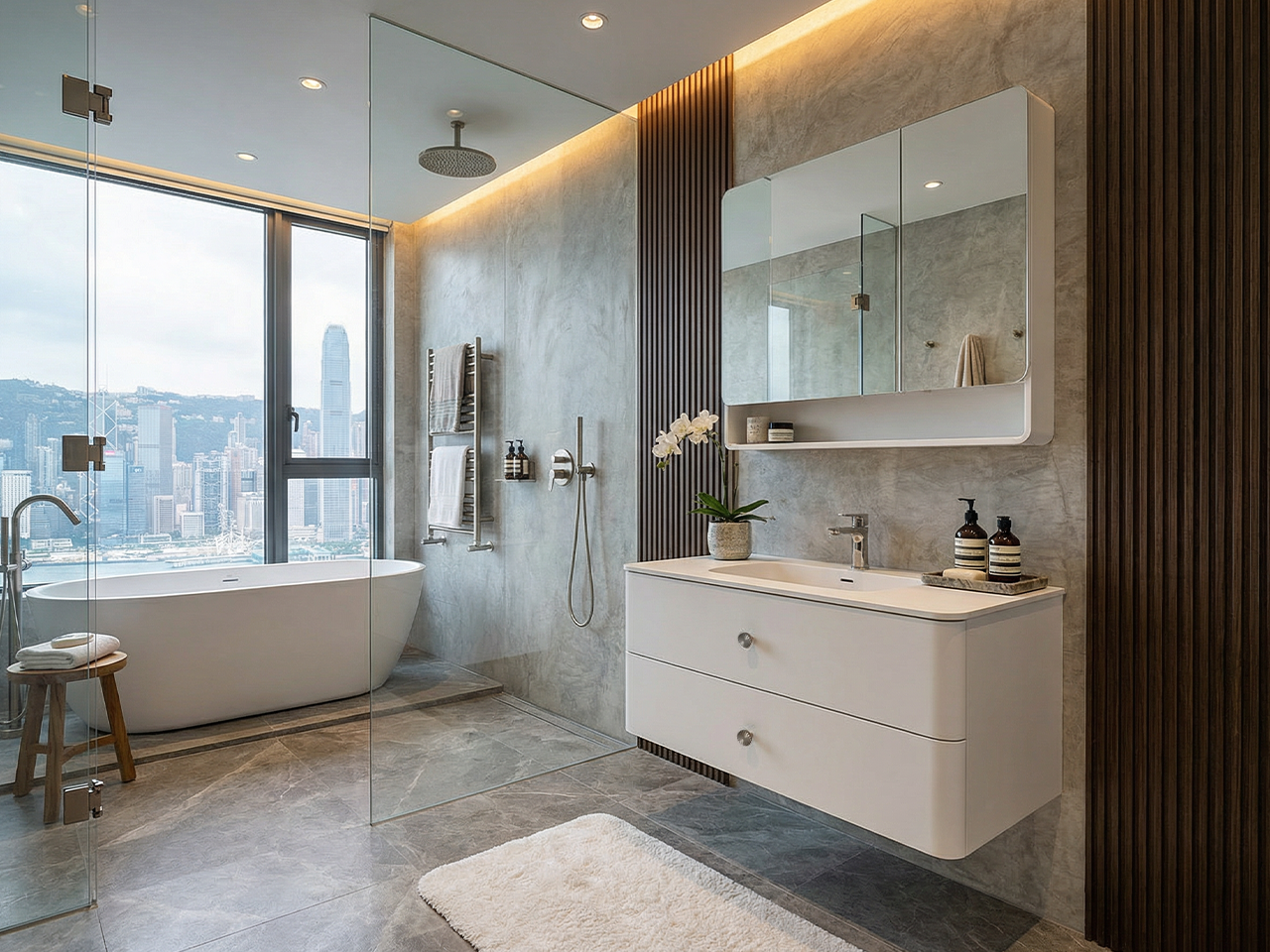 懸浮雙抽鏡櫃組合