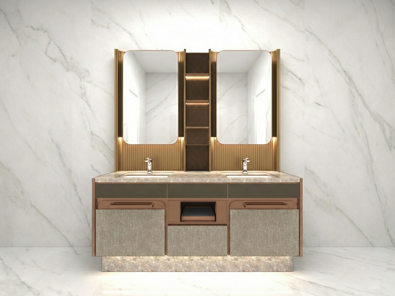 LuxeCorner輕奢雙盤浴櫃組合