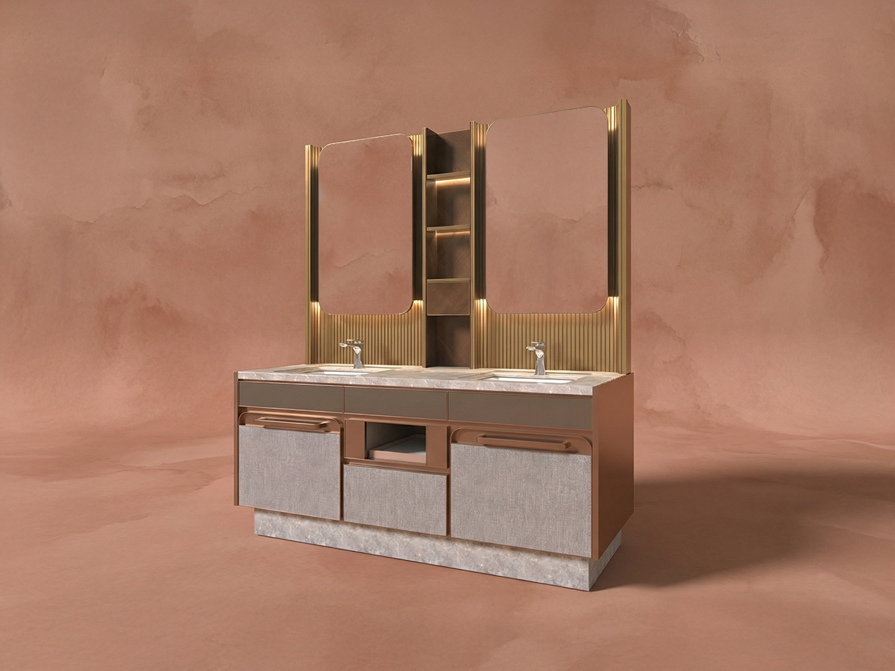 LuxeCorner輕奢雙盤浴櫃組合