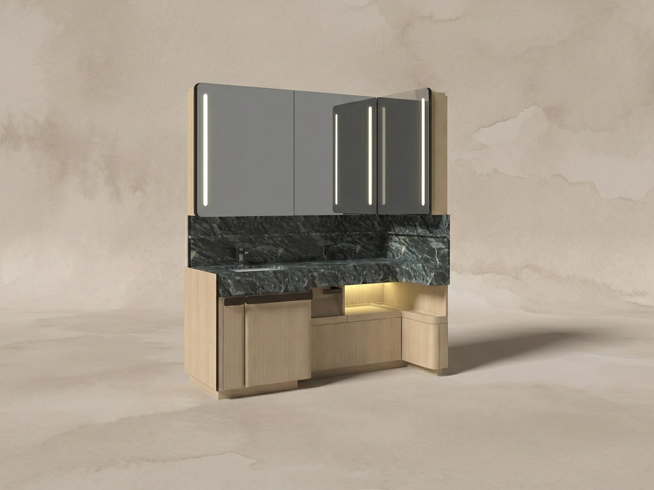 LuxeCorner L型浴櫃組合