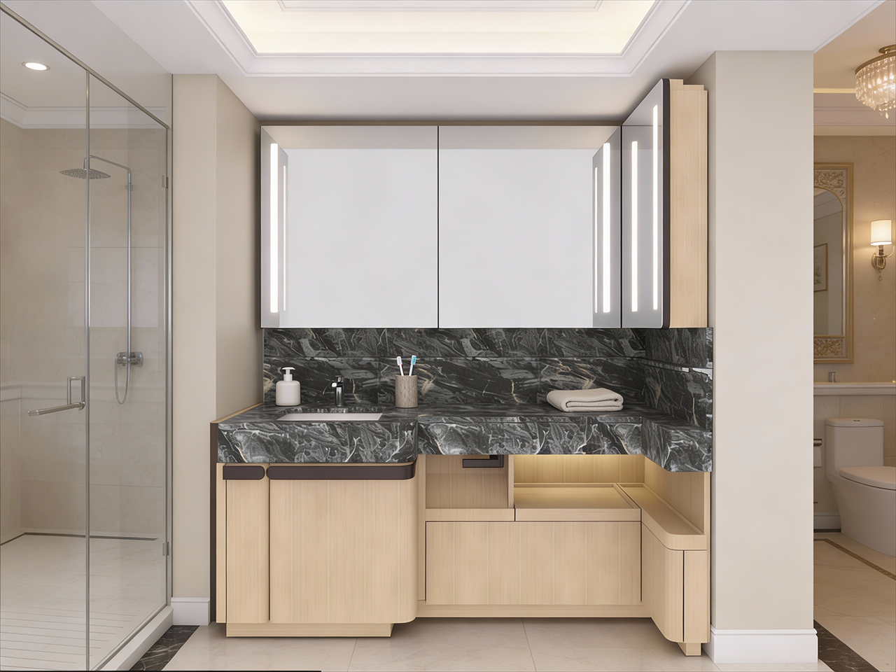 LuxeCorner L型浴櫃組合