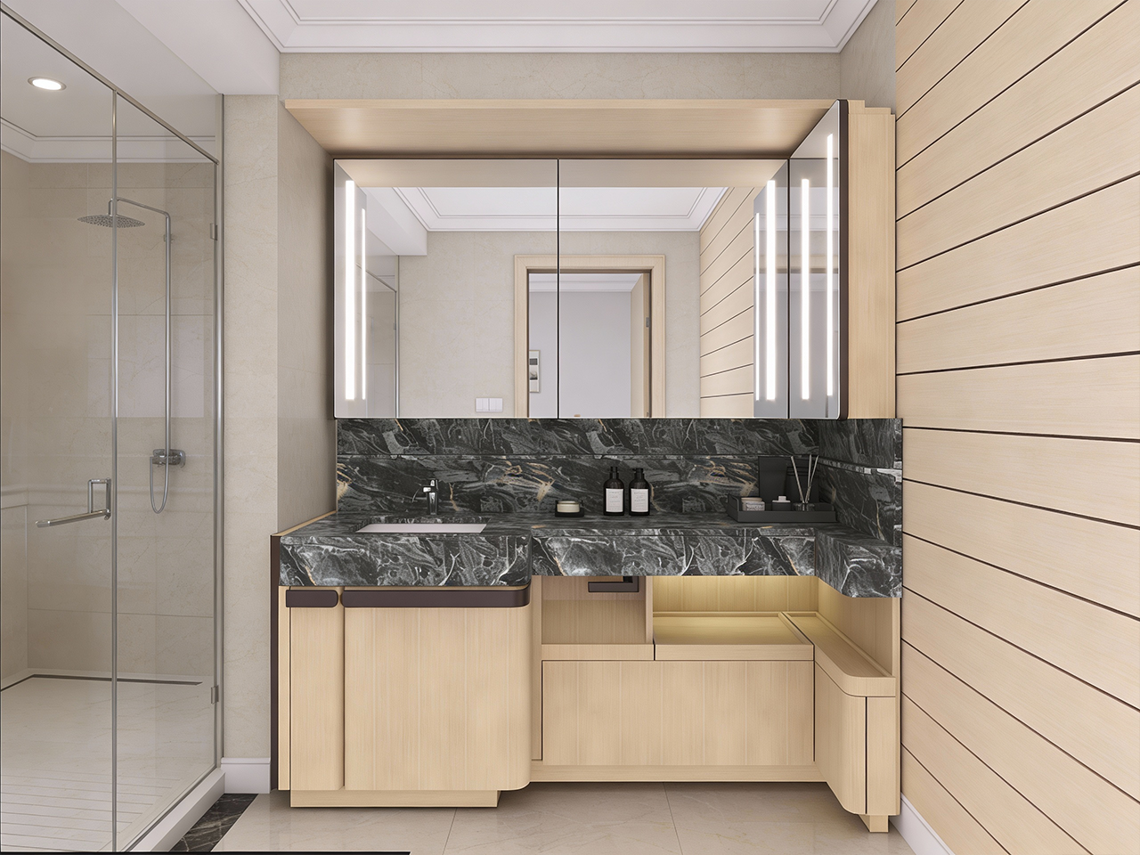 LuxeCorner L型浴櫃組合