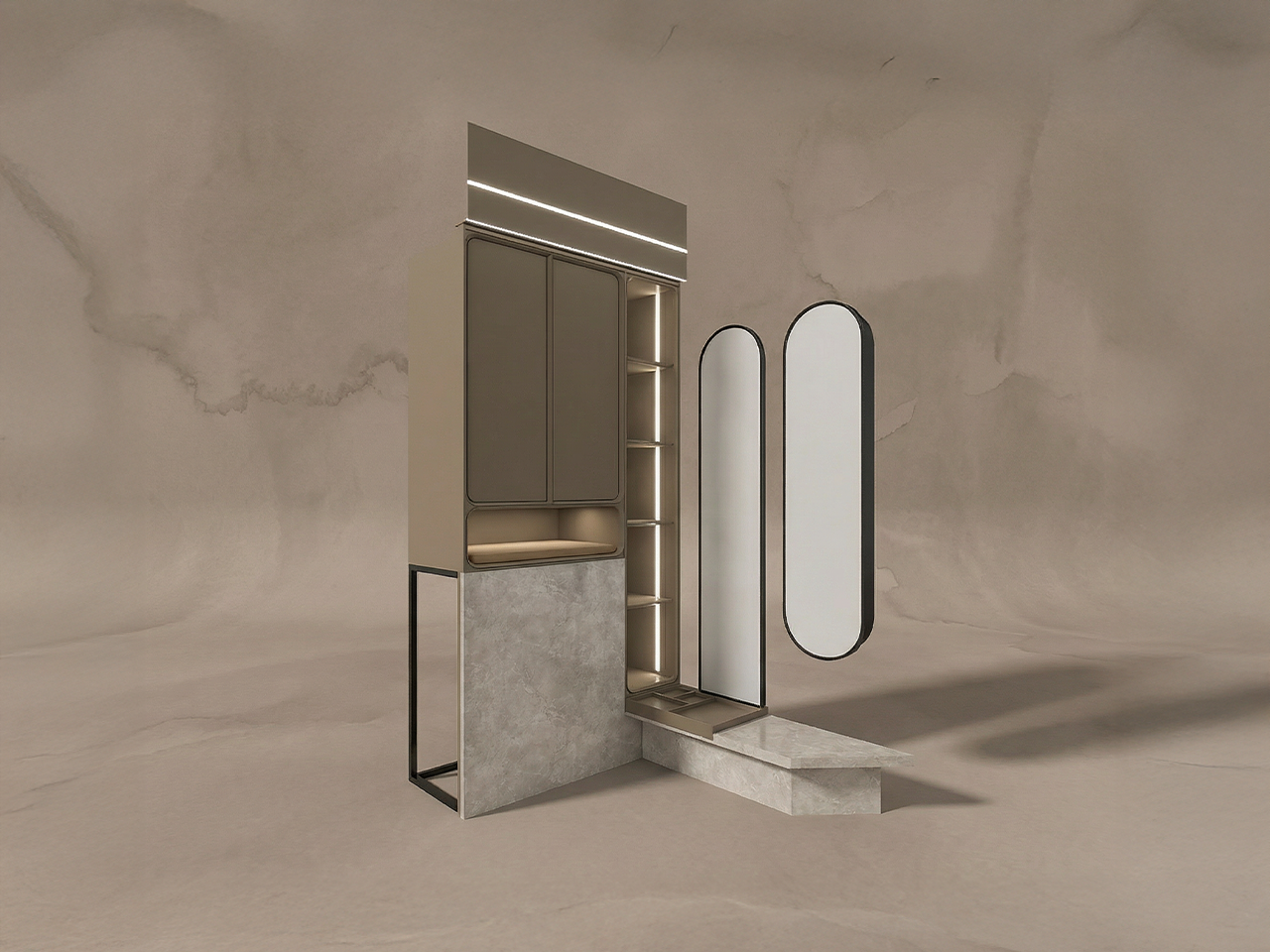 LuxeCorner浴室背櫃連鏡櫃組合