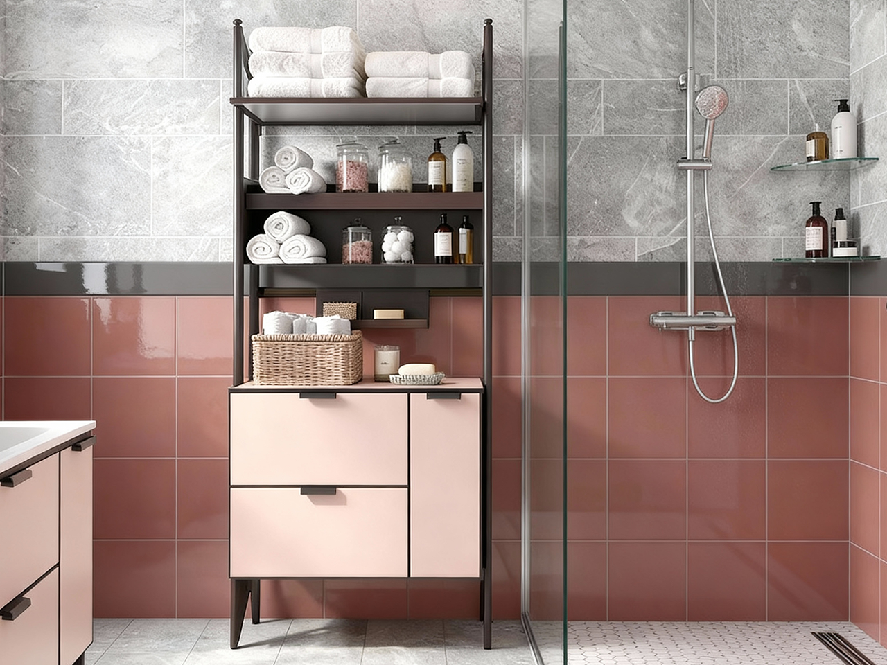 LuxeCorner多用途浴室發熱層架