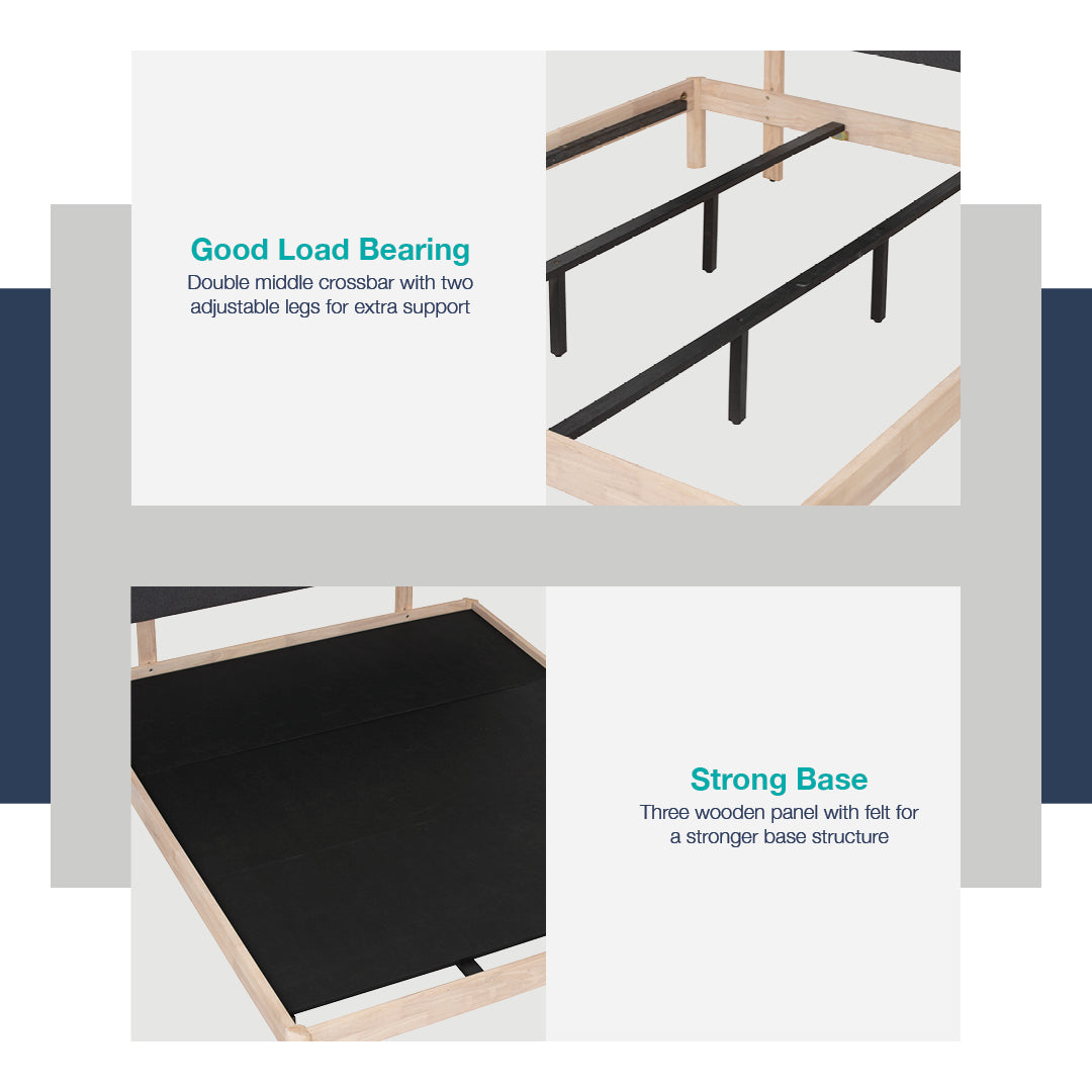 馬來西亞原裝進口實木傢俬 - LU系列 - KAIJI雙人床架 (Queen Size)