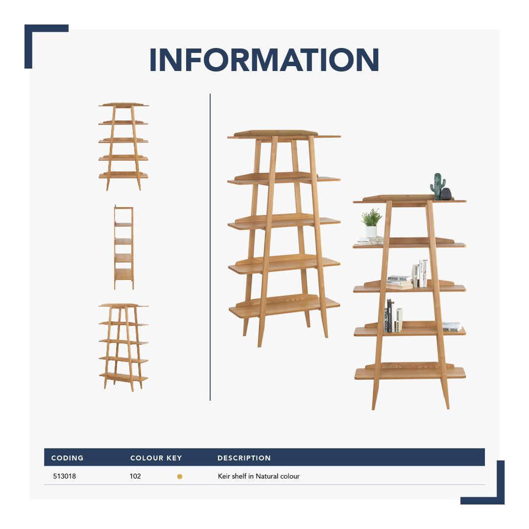 馬來西亞原裝進口實木傢俬 - LU系列 - KEIR置物層架
