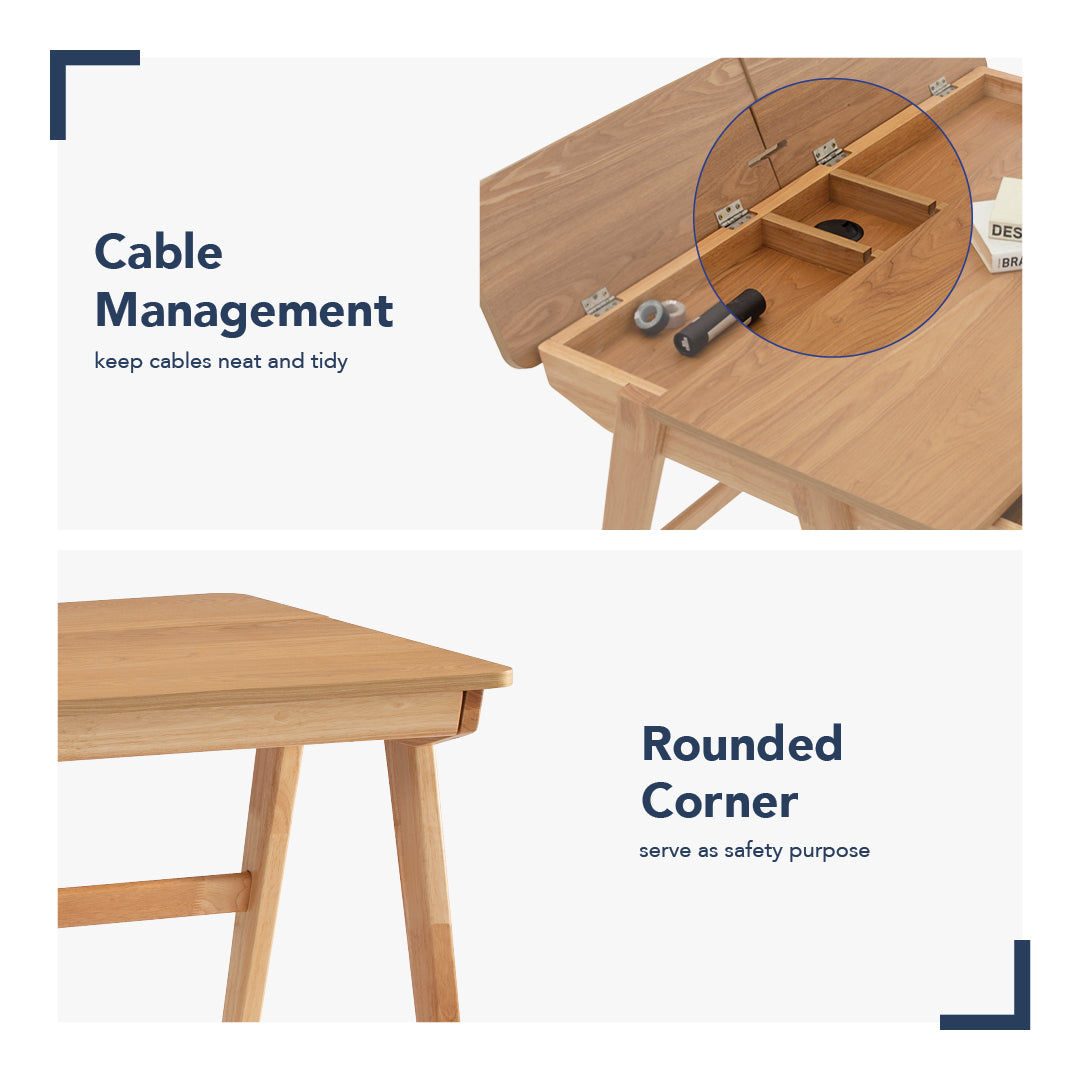 馬來西亞原裝進口實木傢俬 - LU系列 - KEIR書桌