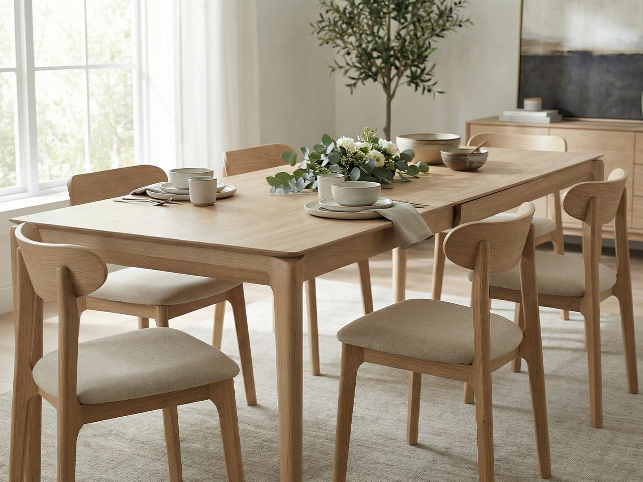 Bok系列橡木可伸縮餐桌