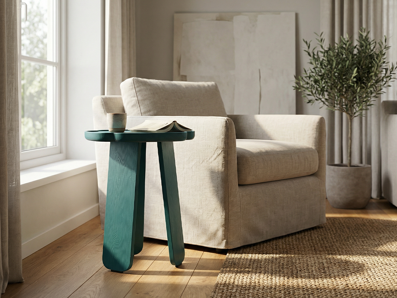 童趣實木小桌- 高桌(四葉款)