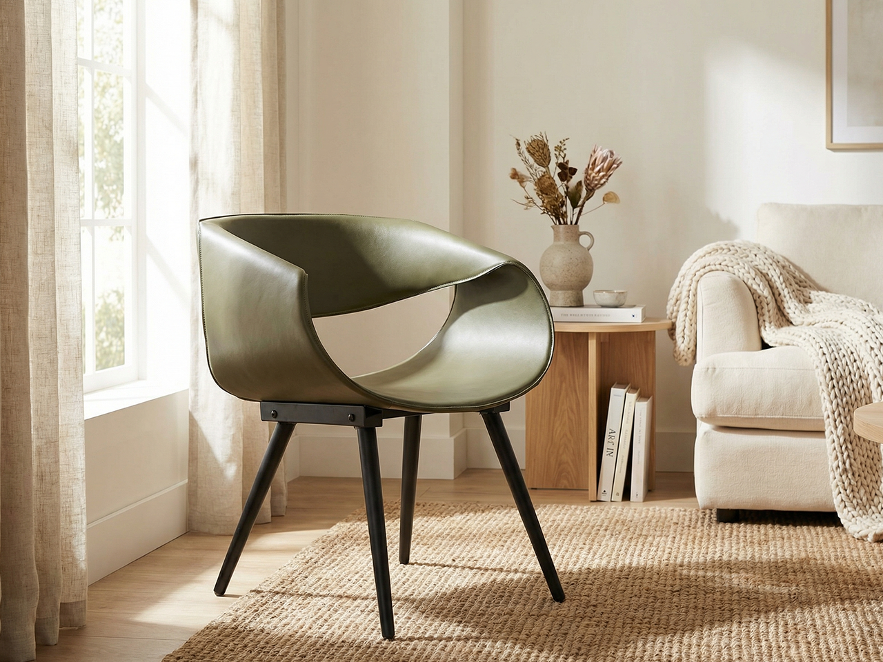 現代輕奢弧線餐椅