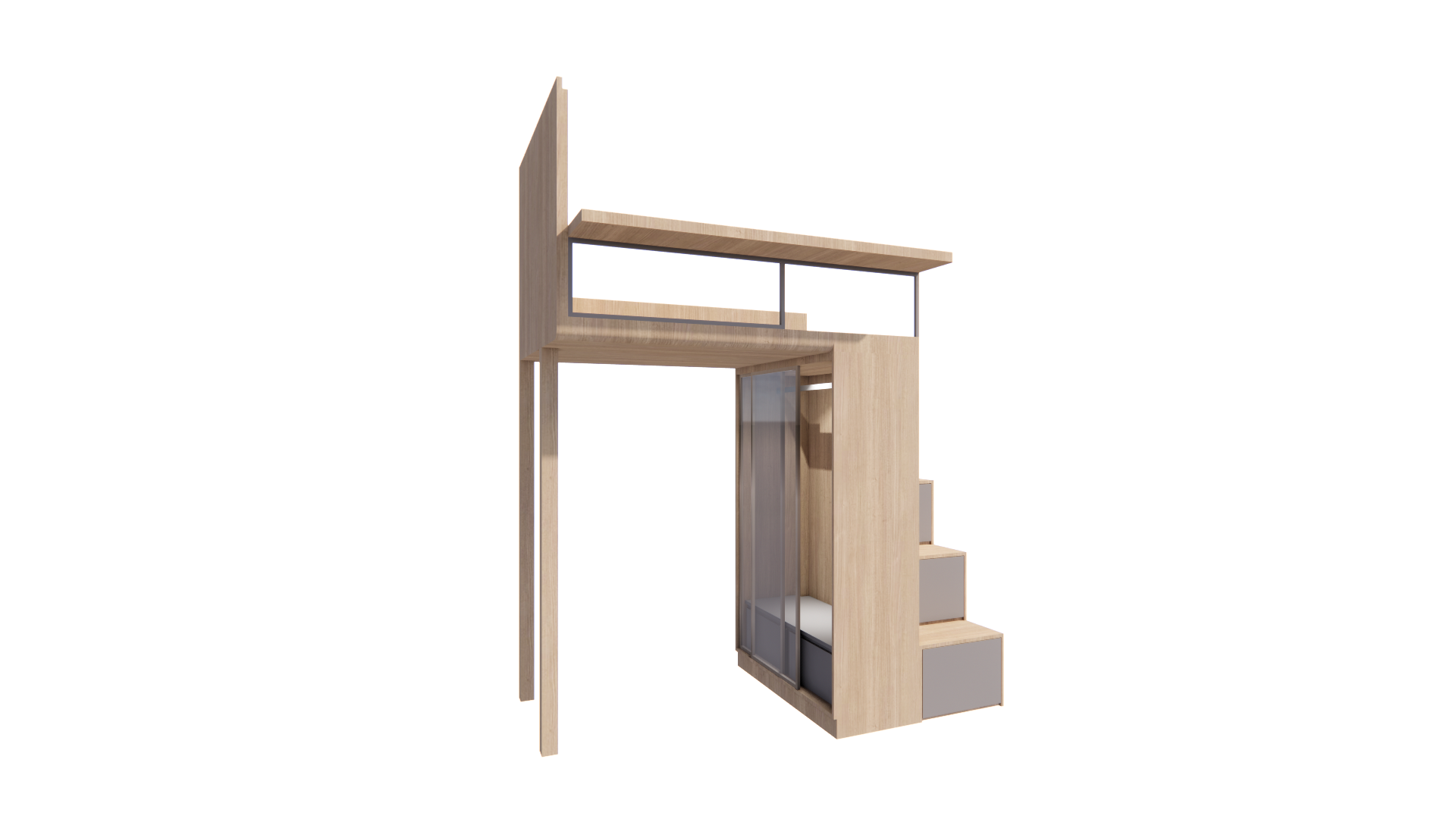 閣樓床連衣櫃 (Lemont)