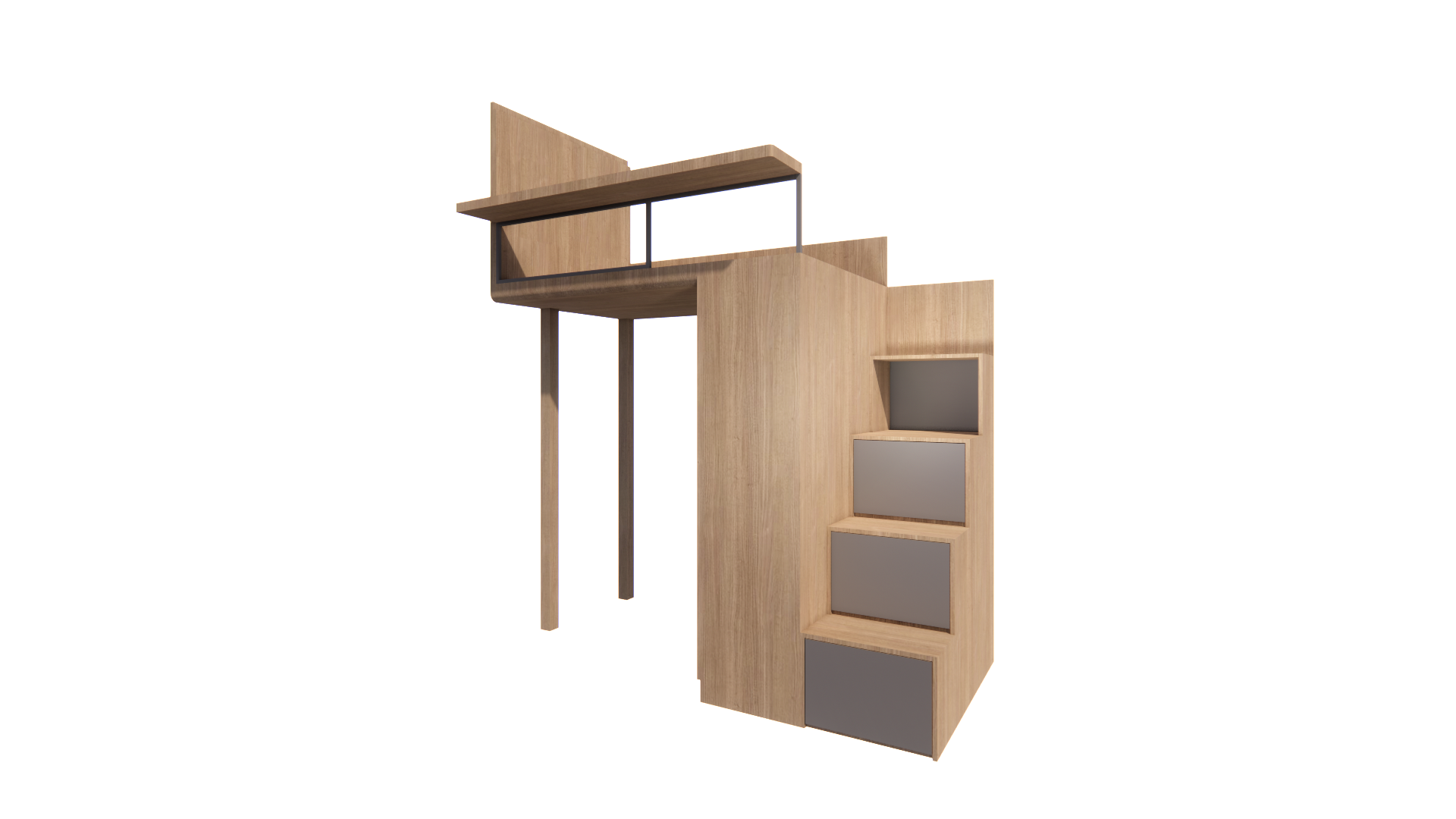 閣樓床連衣櫃 (Lemont)