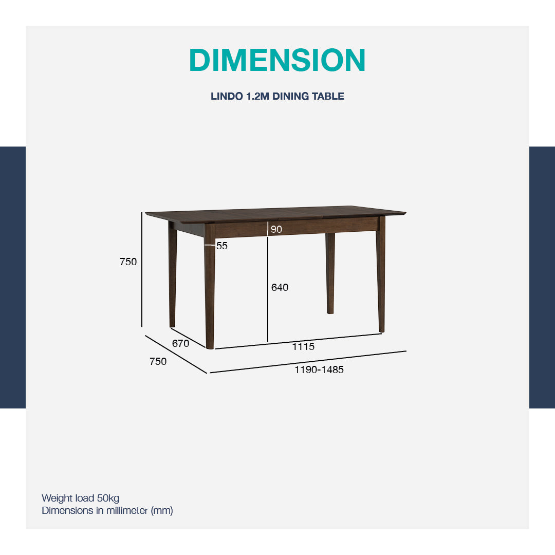 馬來西亞原裝進口實木傢俬 - LU系列 - LINDO延伸餐桌