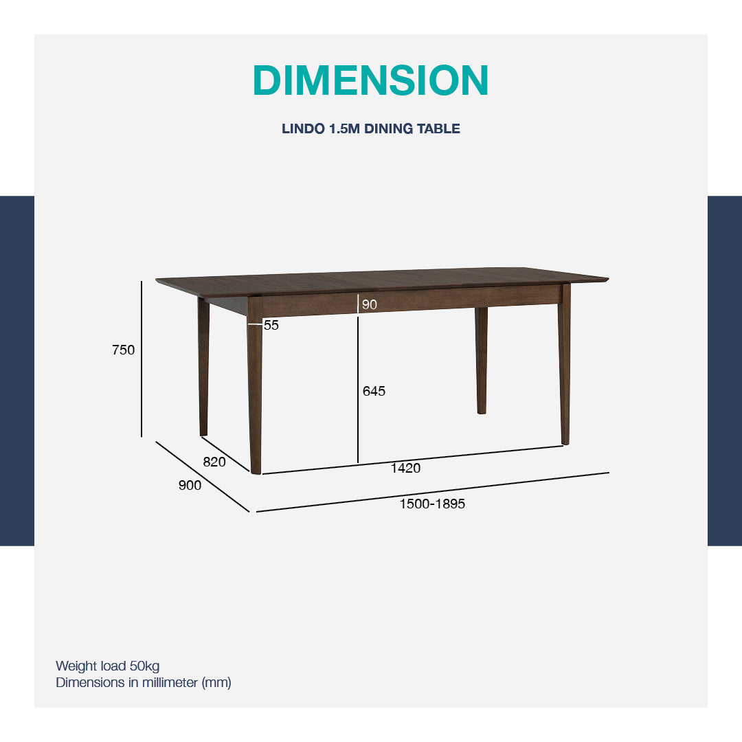 馬來西亞原裝進口實木傢俬 - LU系列 - LINDO延伸餐桌