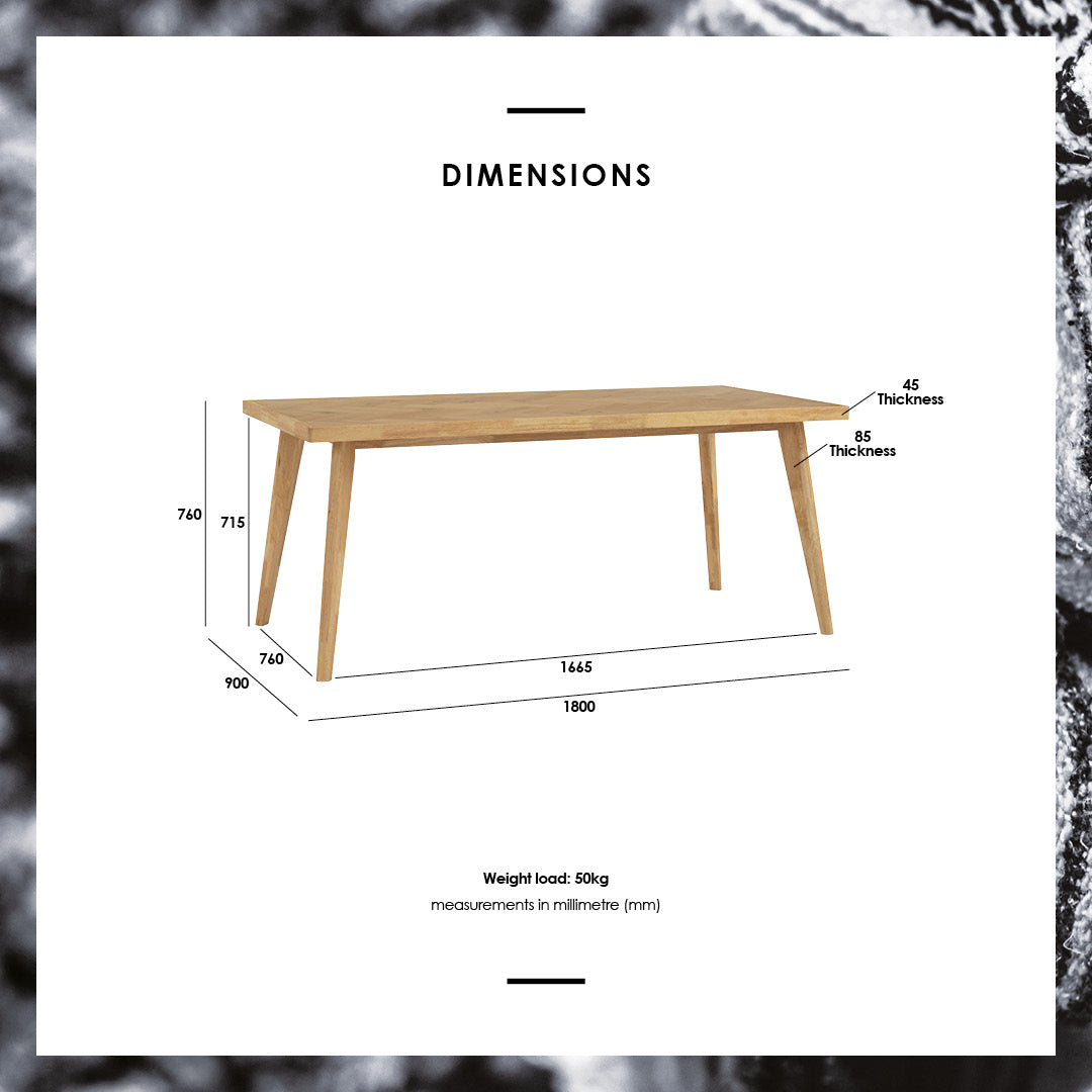 馬來西亞原裝進口實木傢俬 - NC系列 - LOFTUS餐桌