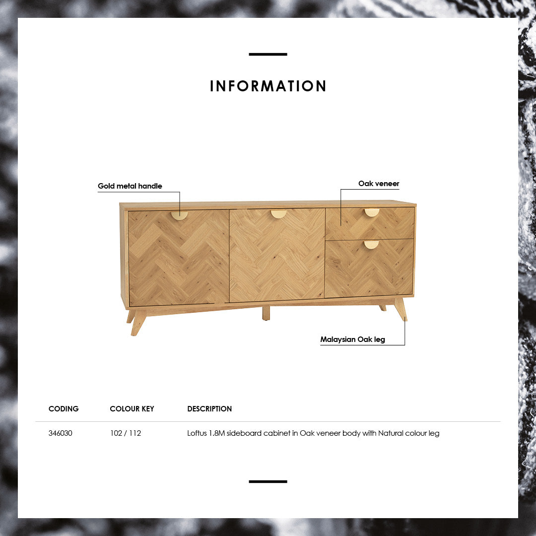 馬來西亞原裝進口實木傢俬 - NC系列 - LOFTUS 1.8米邊櫃