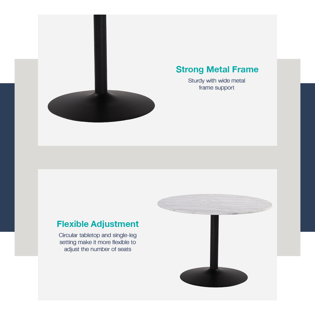 馬來西亞原裝進口實木傢俬 - LU系列 - MARMOR圓形餐桌