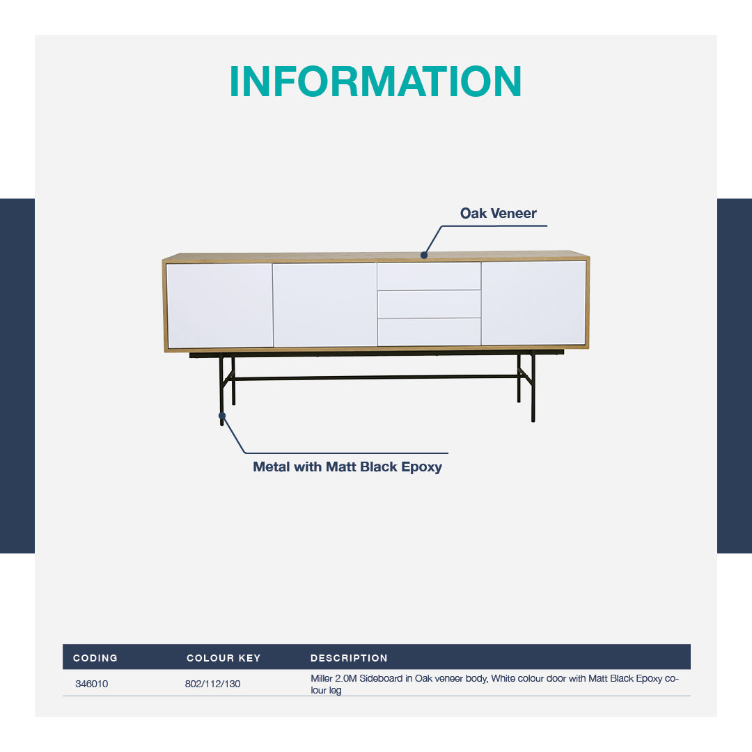 馬來西亞原裝進口實木傢俬 - LU系列 - MILLER 儲物邊櫃