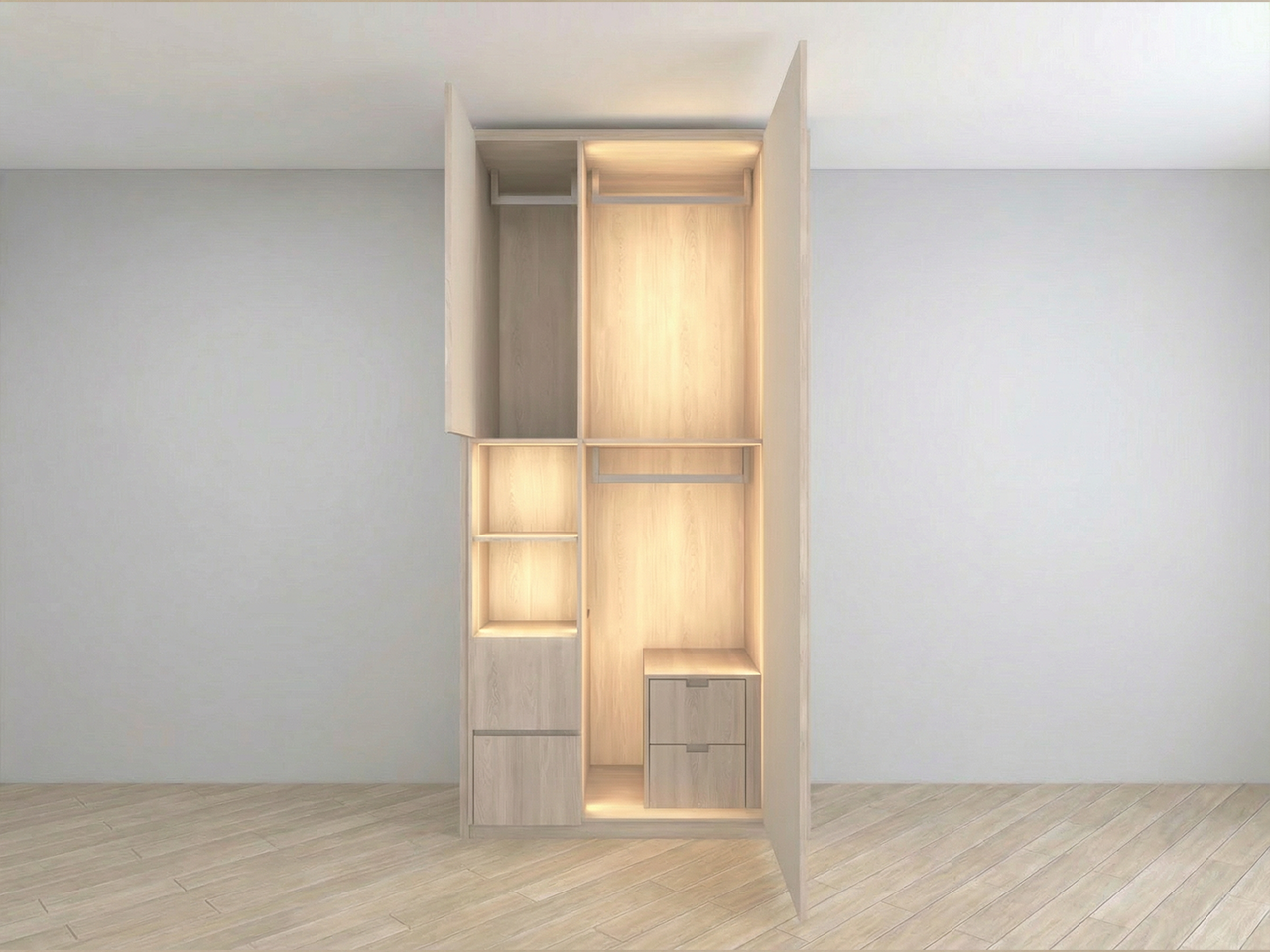 特色雕刻發光衣櫃