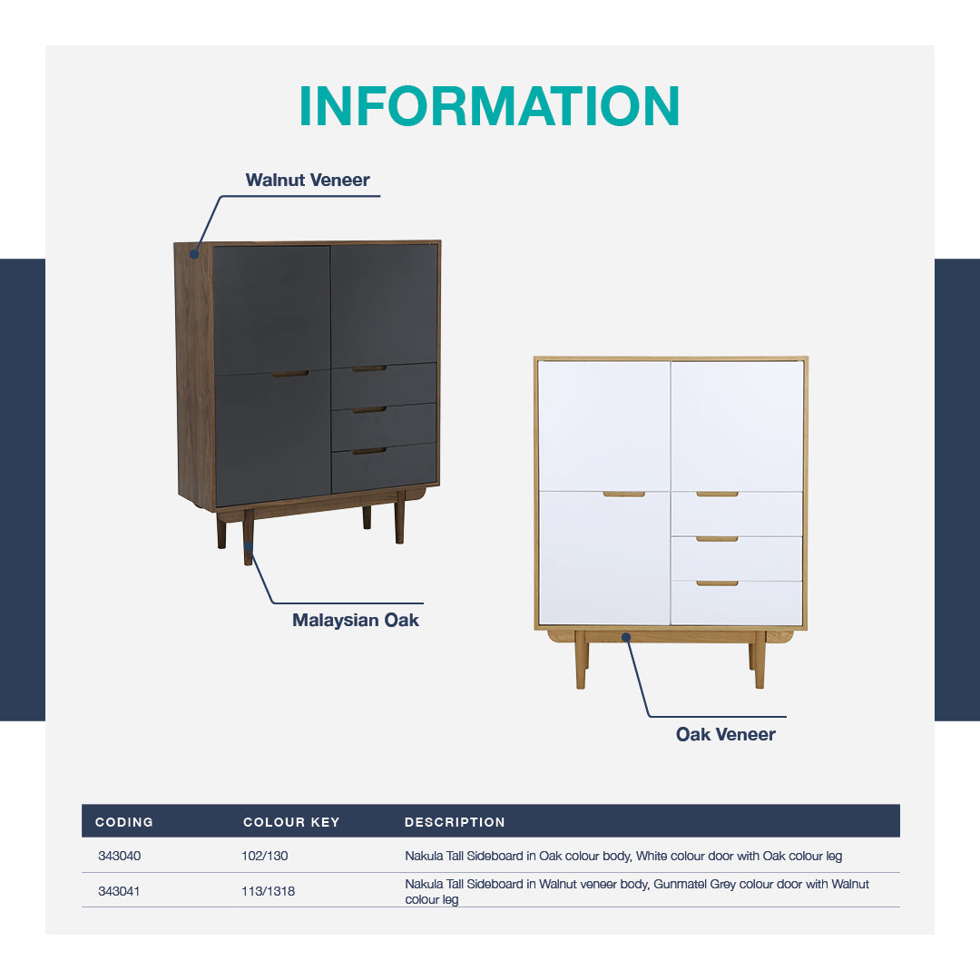 馬來西亞原裝進口實木傢俬 - LU系列 - NAKULA高身儲物邊櫃