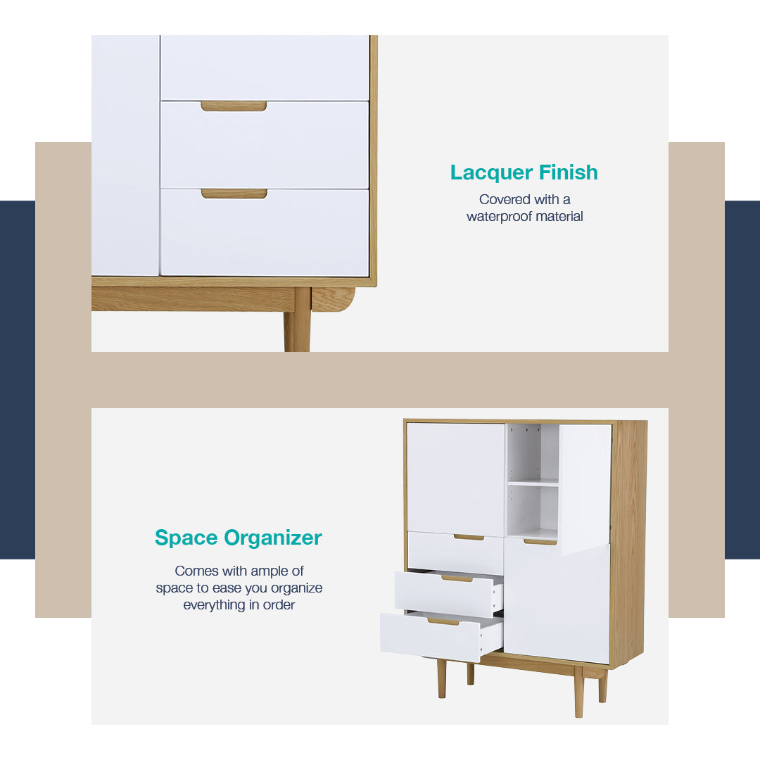 馬來西亞原裝進口實木傢俬 - LU系列 - NAKULA高身儲物邊櫃