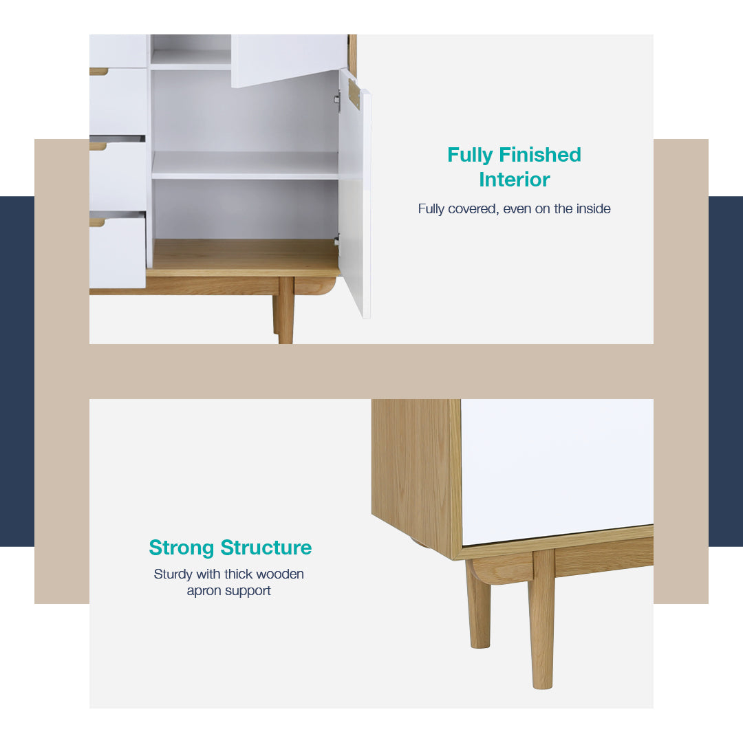 馬來西亞原裝進口實木傢俬 - LU系列 - NAKULA高身儲物邊櫃