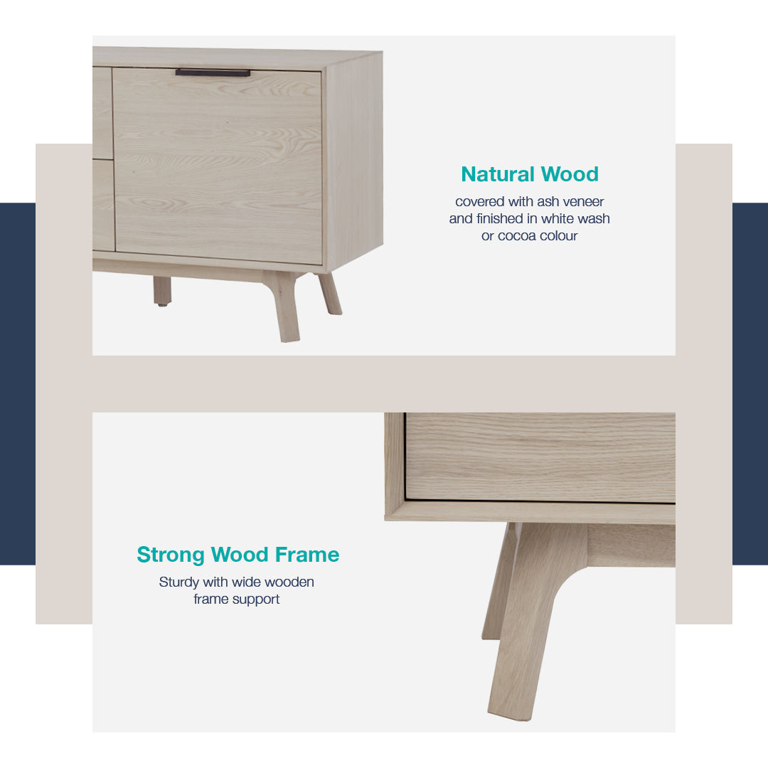 馬來西亞原裝進口實木傢俬 - LU系列 - NEATH 1.8米儲物邊櫃