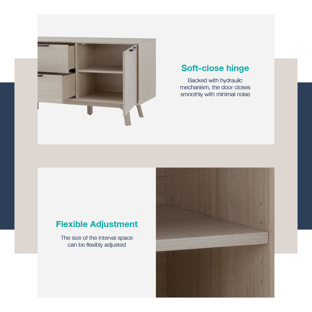 馬來西亞原裝進口實木傢俬 - LU系列 - NEATH 1.8米儲物邊櫃