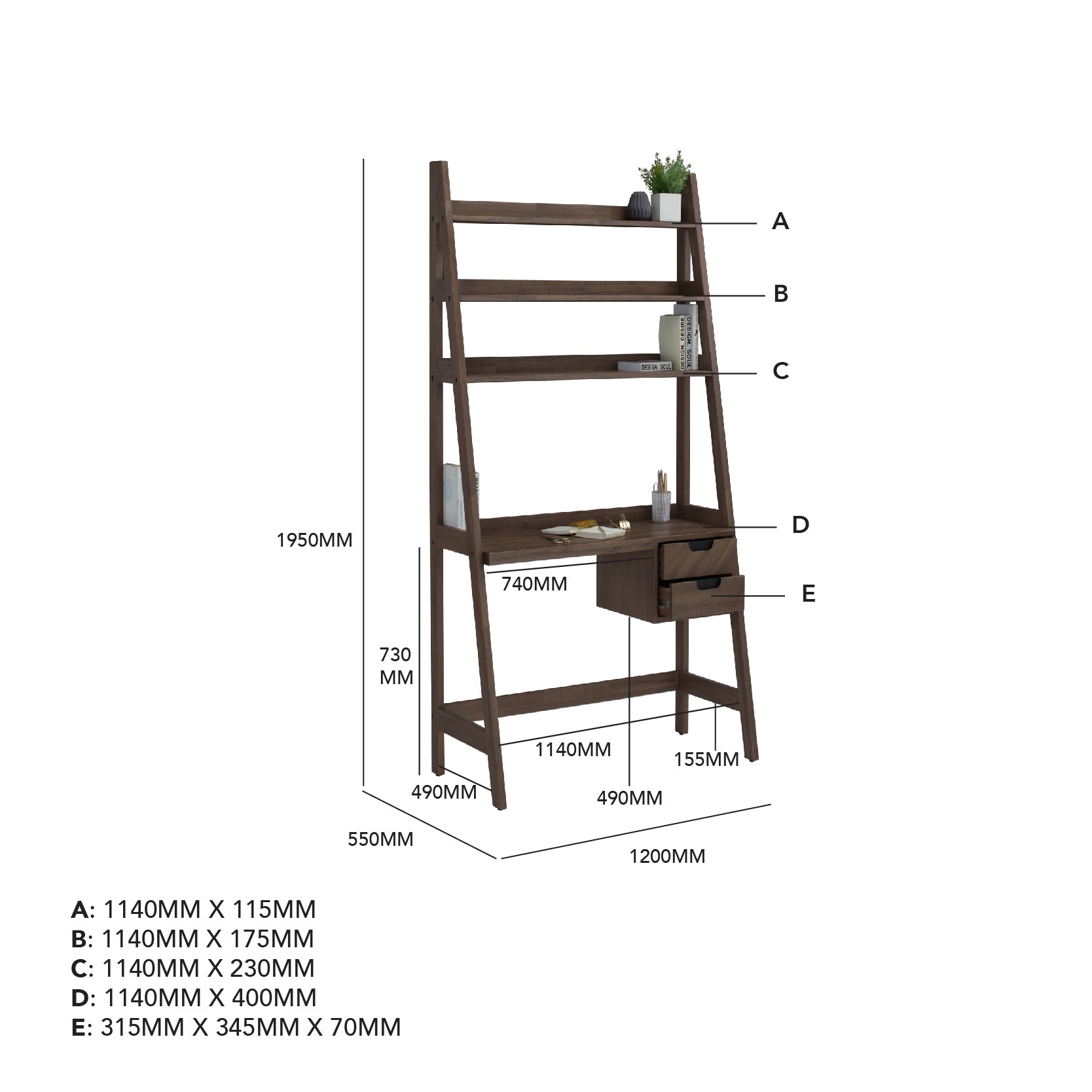 馬來西亞原裝進口實木傢俬 - F系列 - Neo尼奧書桌