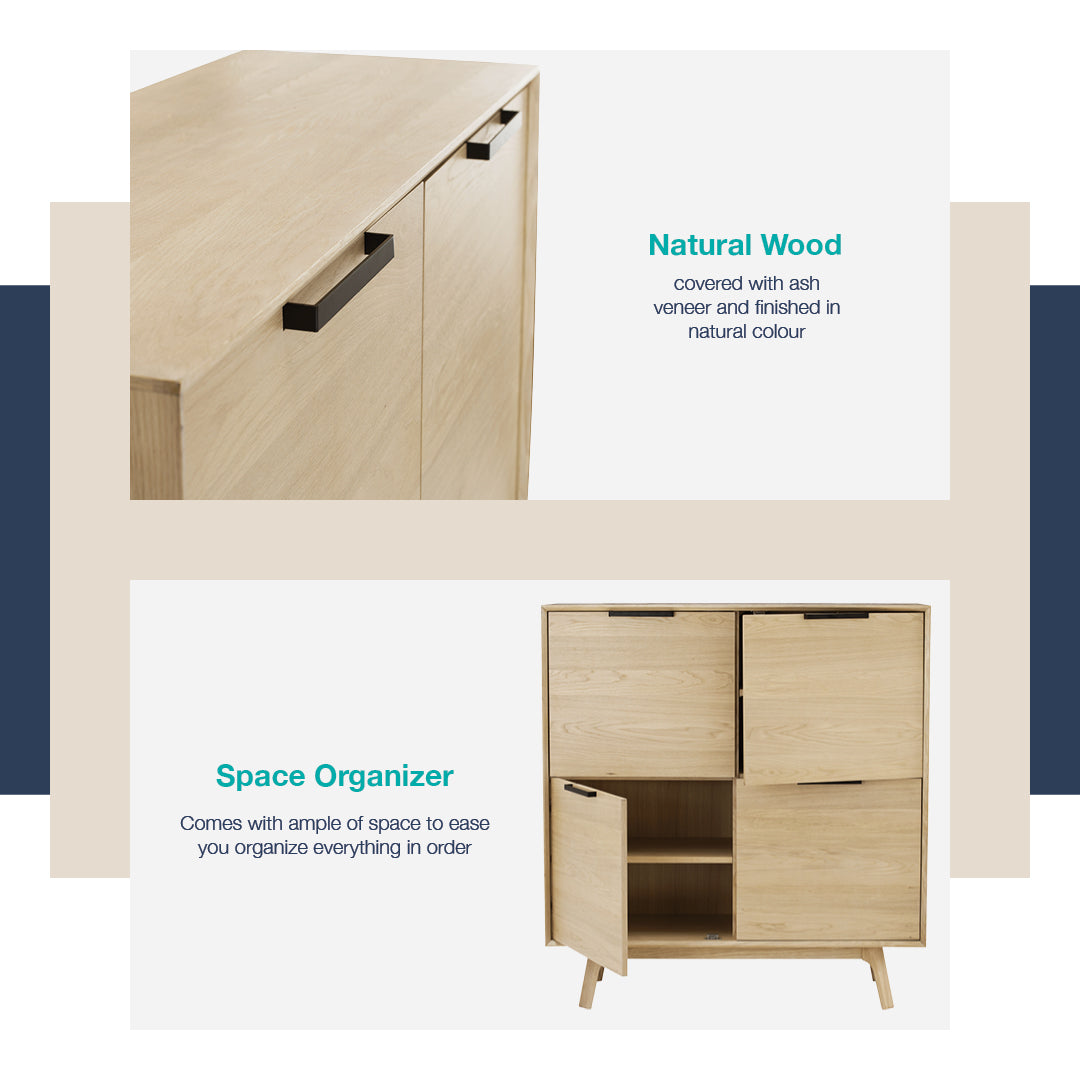 馬來西亞原裝進口實木傢俬 - LU系列 - NOUD 1.2米儲物邊櫃